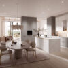 Häcker Designküche mit Insel Calacatta Greige
