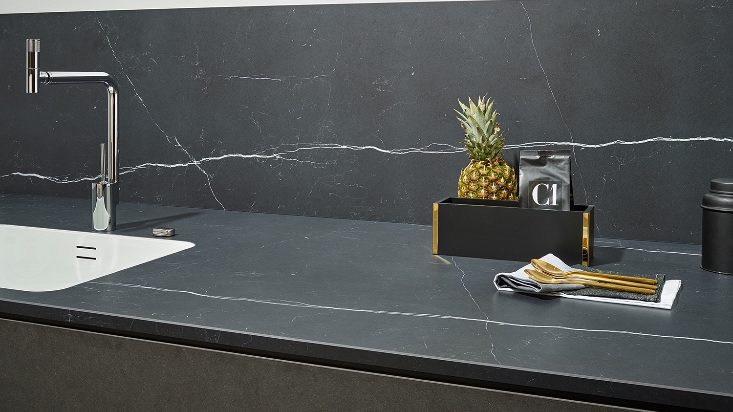 Lechner Keramikarbeitsplatte Nero Marquina