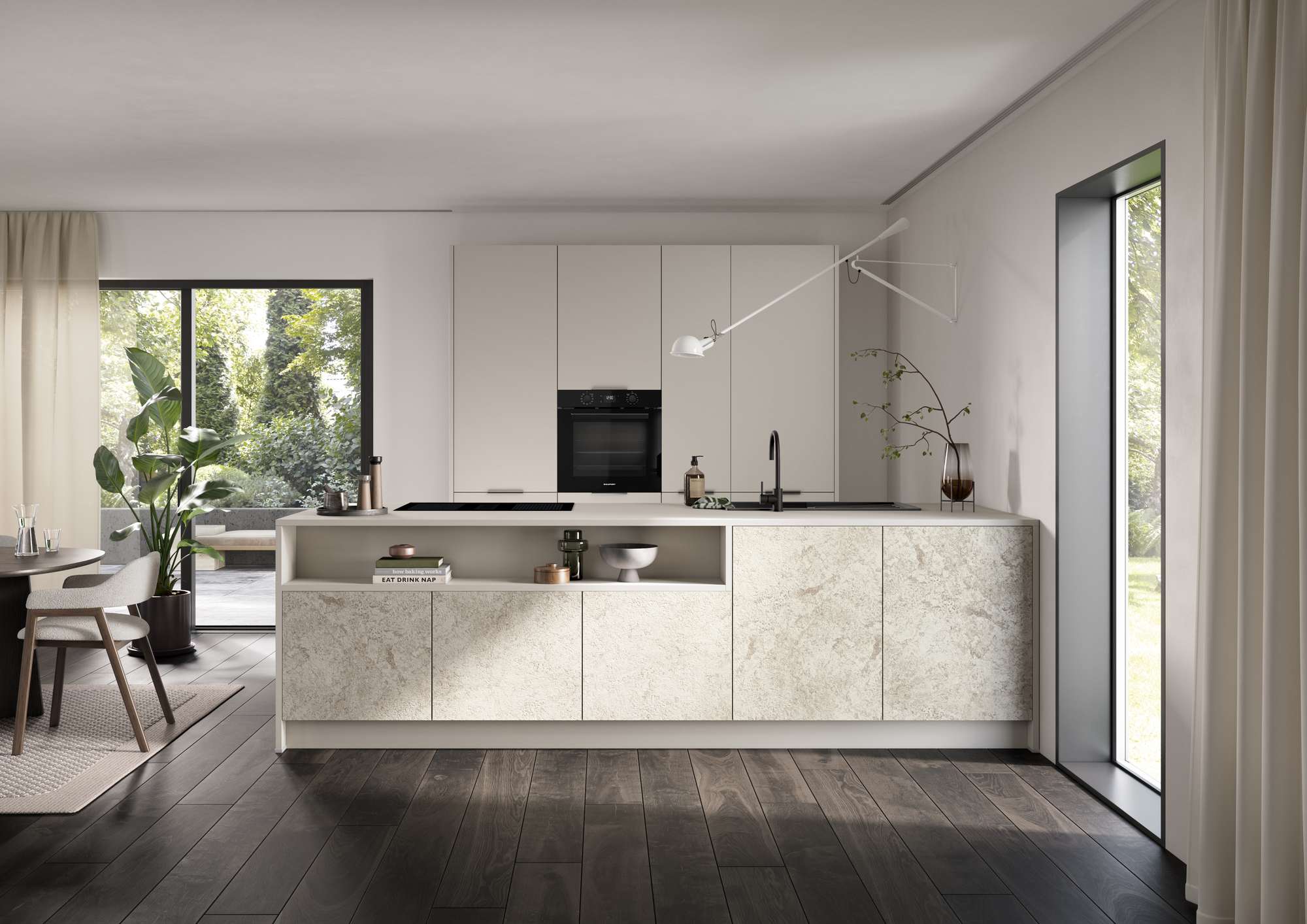 haecker kuechen haecker-av-1000-inselkueche-sandgrau-granit-beige